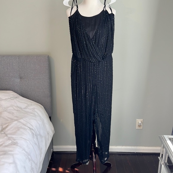 Parker Black Beaded Autumn Aumpsuit NEW YEARS EVE Size S - Picture 4 of 4